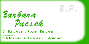 barbara pucsek business card